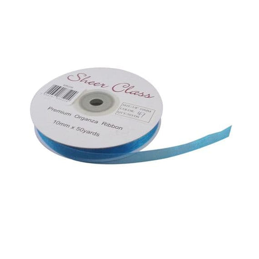 10mm Dark Turquoise Organza Ribbon