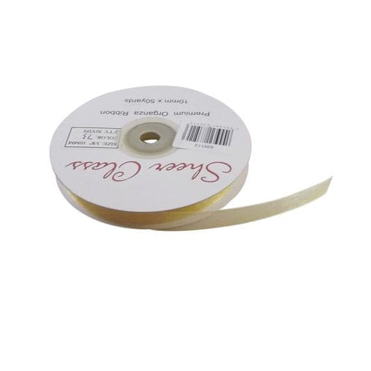 10mm Gold Organza Ribbon