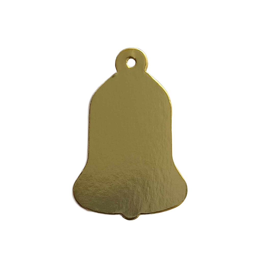 Mirror Gold Bell Xmas Card Topper