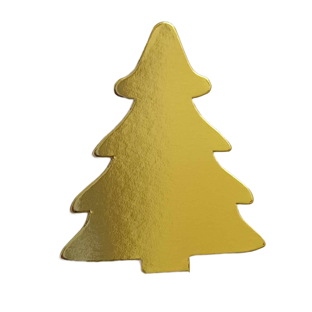 Mirror Gold Xmas Tree Card Topper