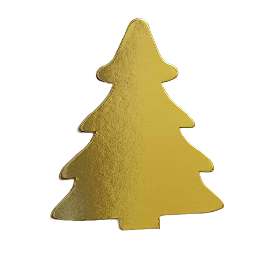 Mirror Gold Xmas Tree Card Topper