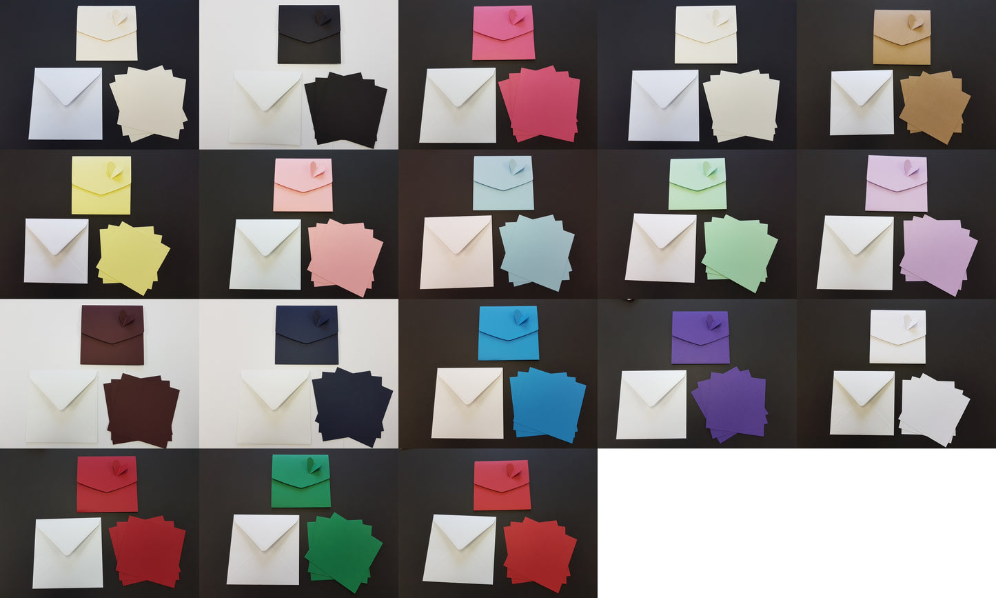 Luxury square Heart pocket fold wedding invite With White Envelopes