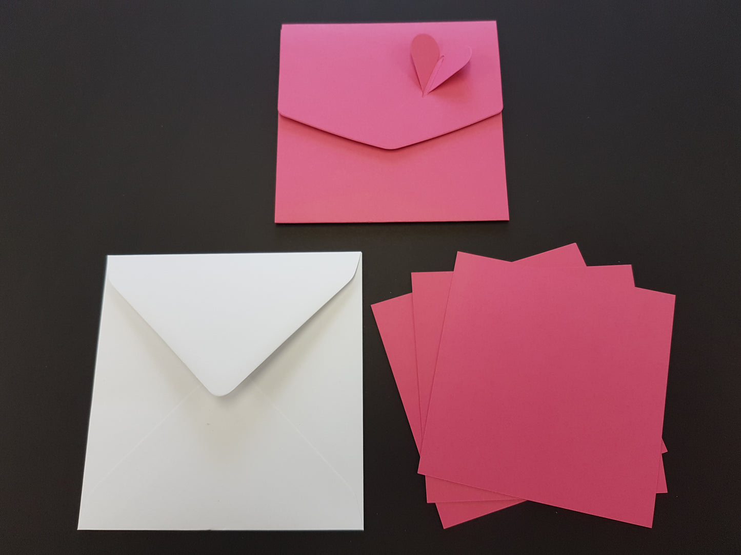 Luxury square Heart pocket fold wedding invite With White Envelopes