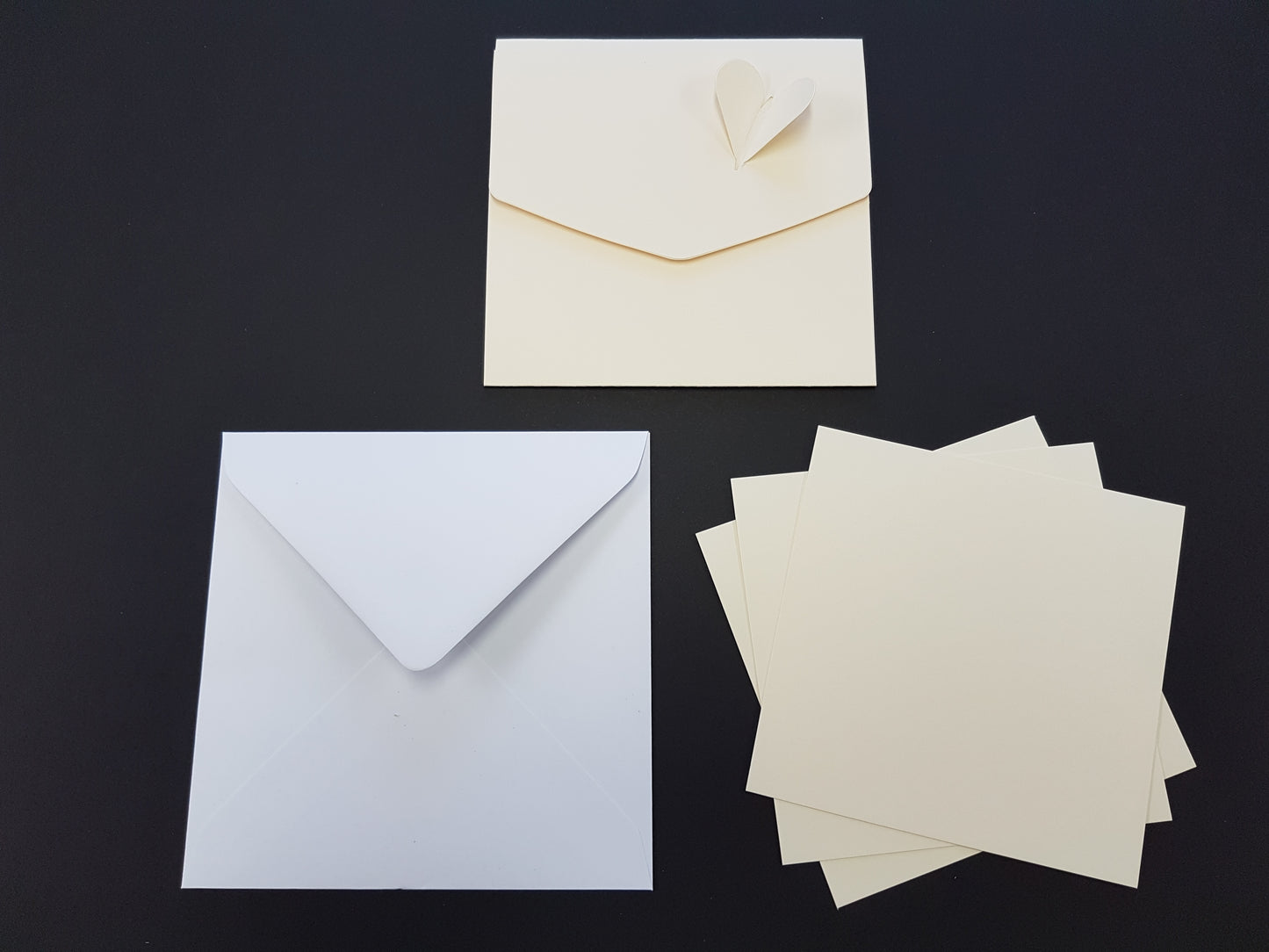 Luxury square Heart pocket fold wedding invite With White Envelopes