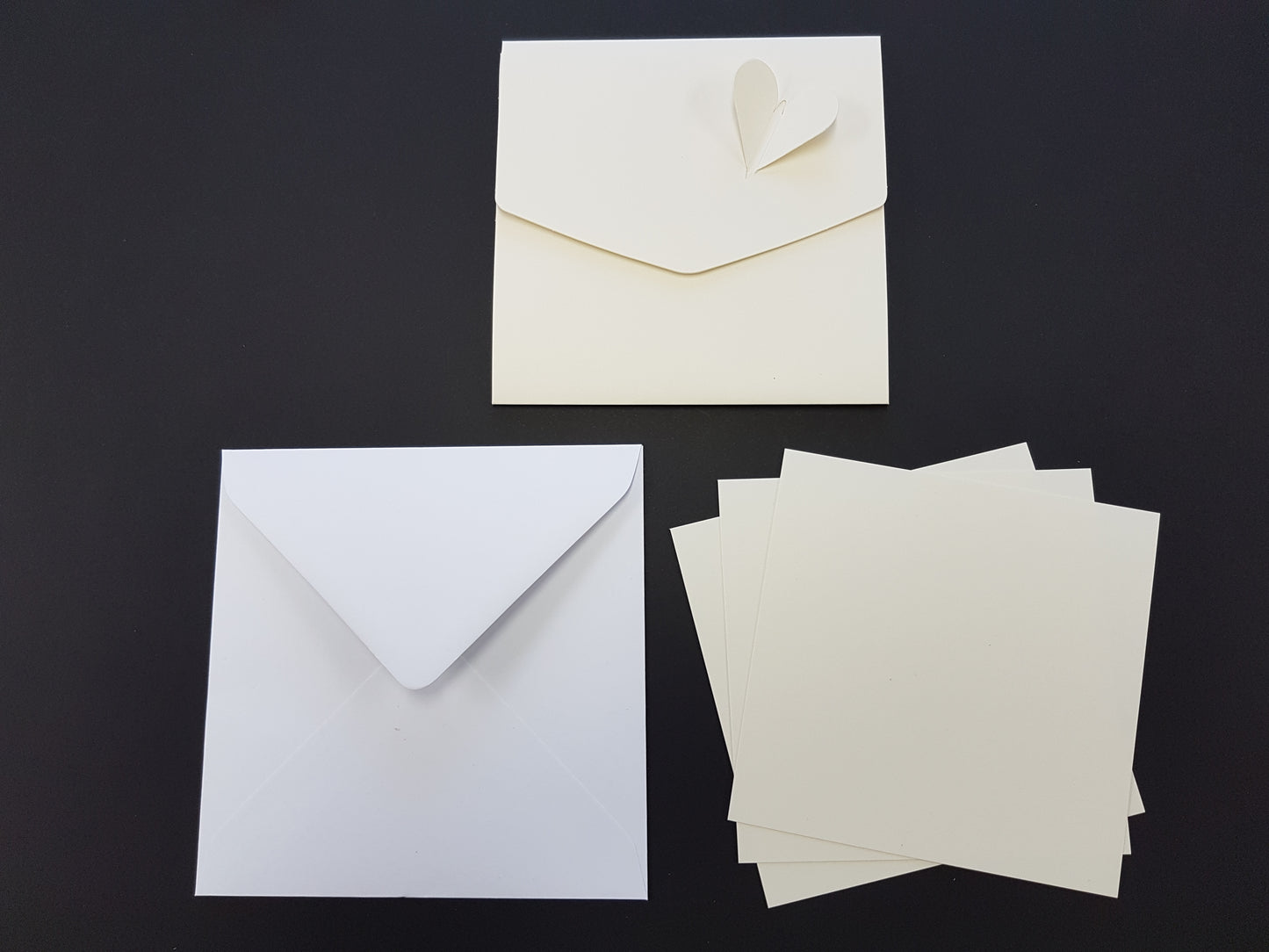 Luxury square Heart pocket fold wedding invite With White Envelopes