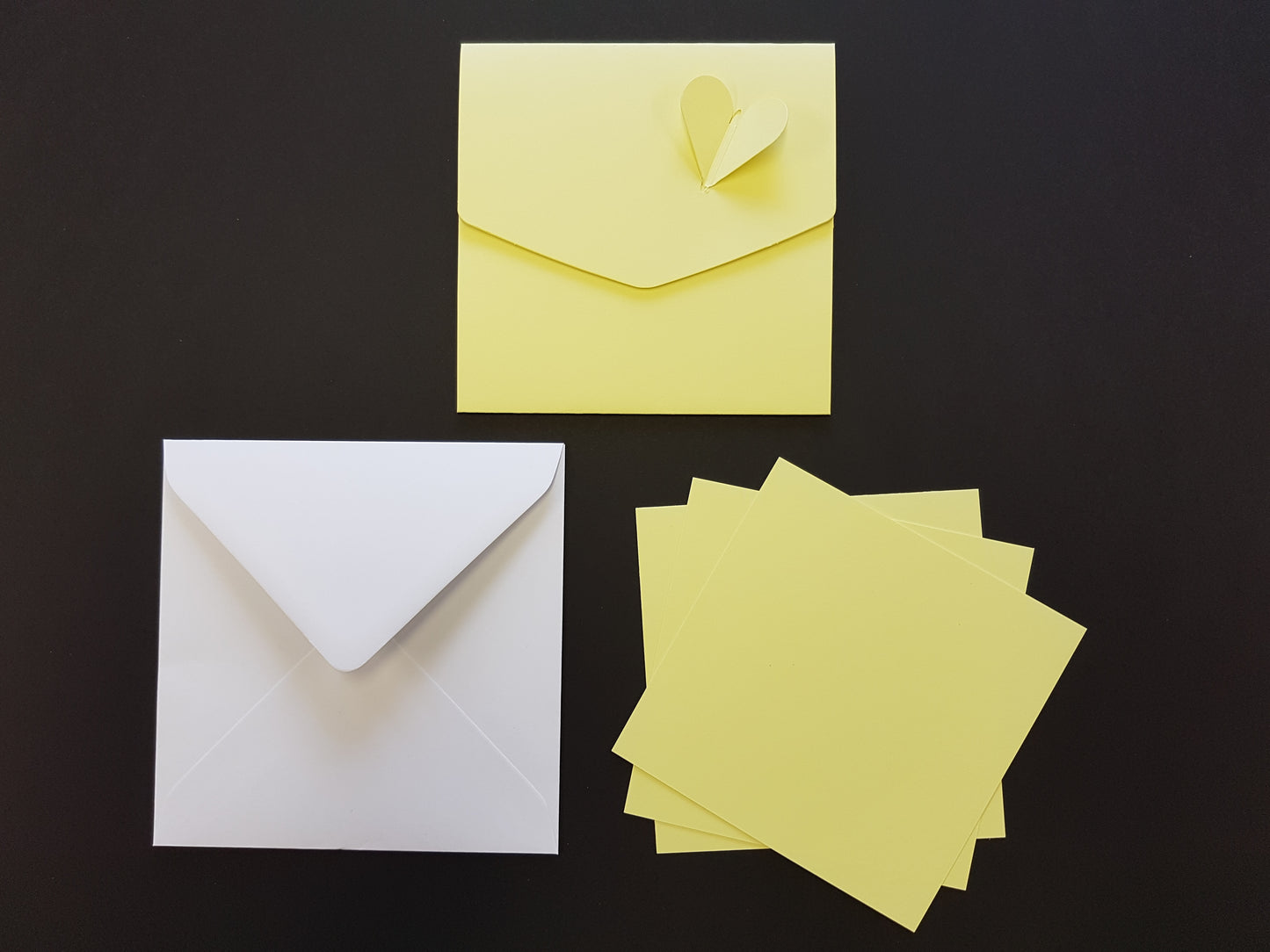 Luxury square Heart pocket fold wedding invite With White Envelopes