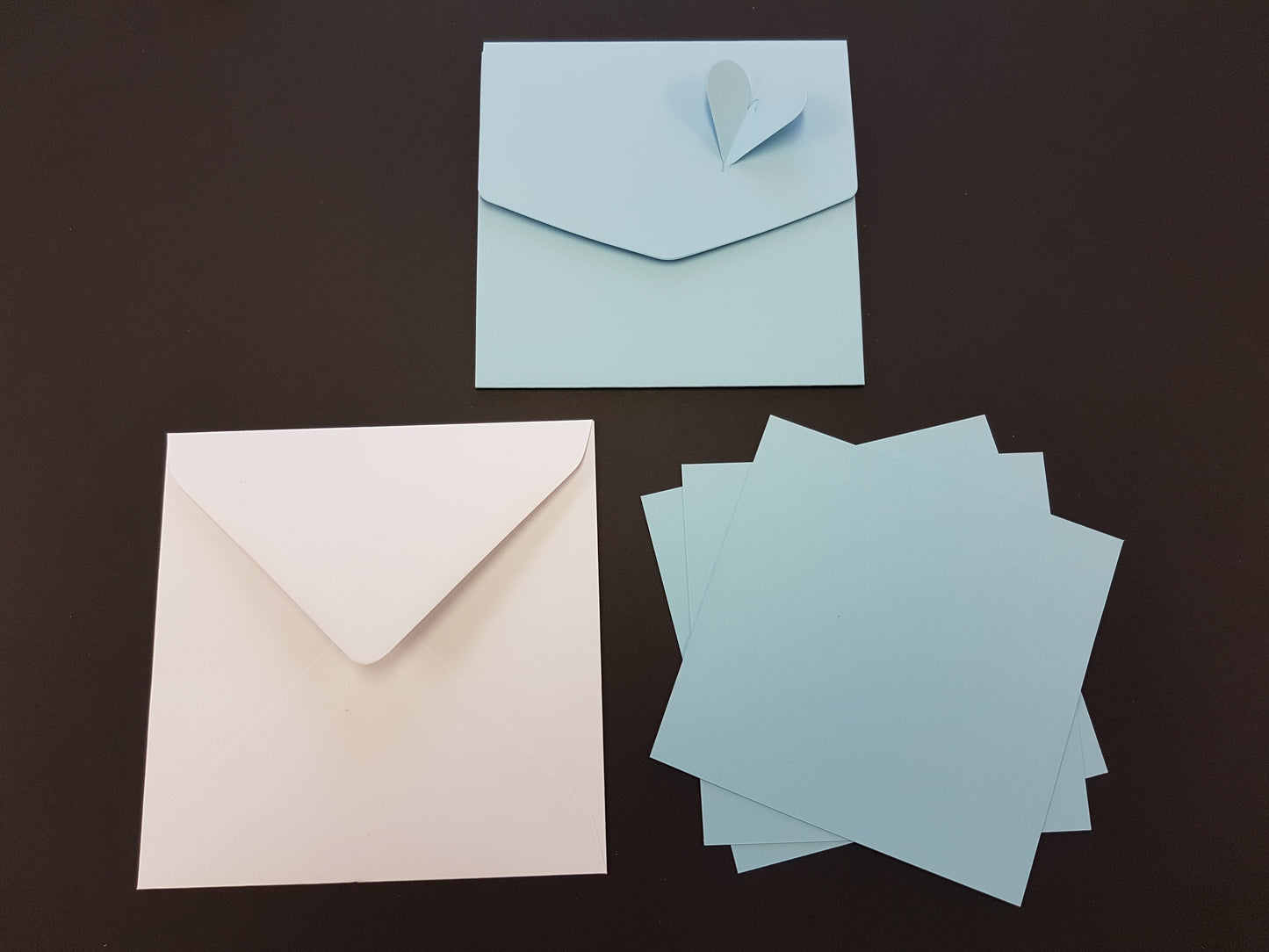 Luxury square Heart pocket fold wedding invite With White Envelopes