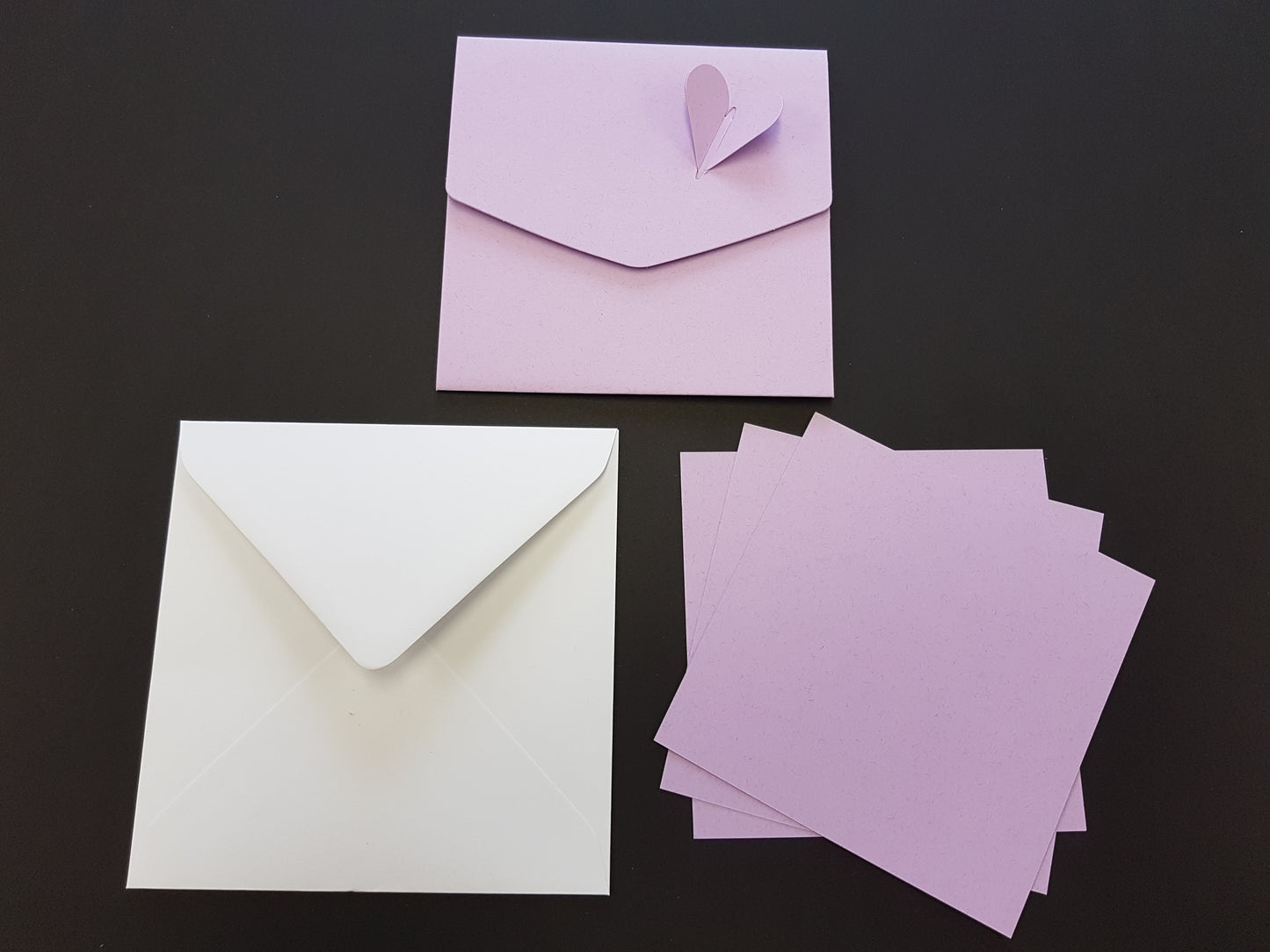 Luxury square Heart pocket fold wedding invite With White Envelopes