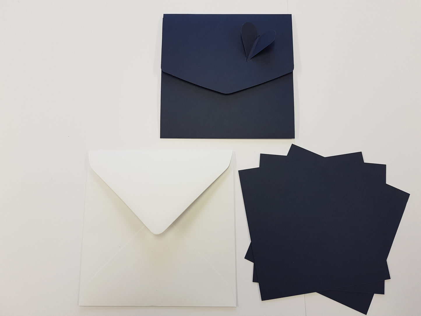 Luxury square Heart pocket fold wedding invite With White Envelopes