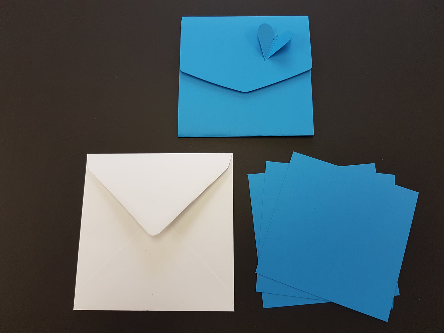 Luxury square Heart pocket fold wedding invite With White Envelopes