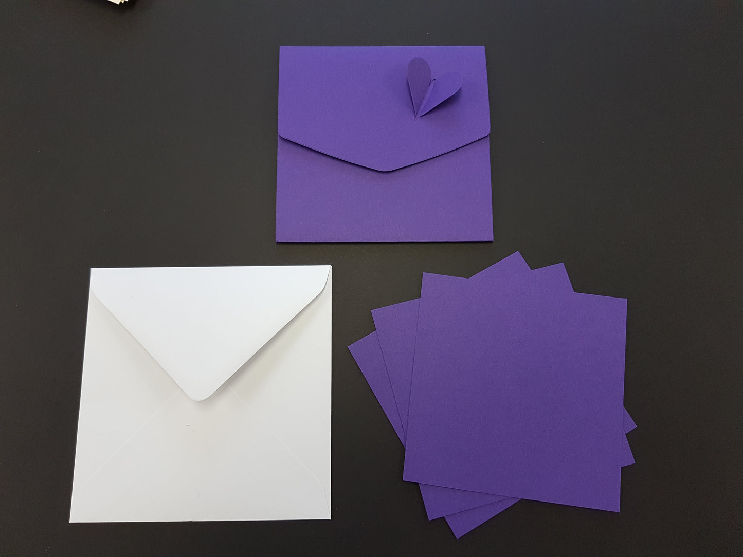 Luxury square Heart pocket fold wedding invite With White Envelopes