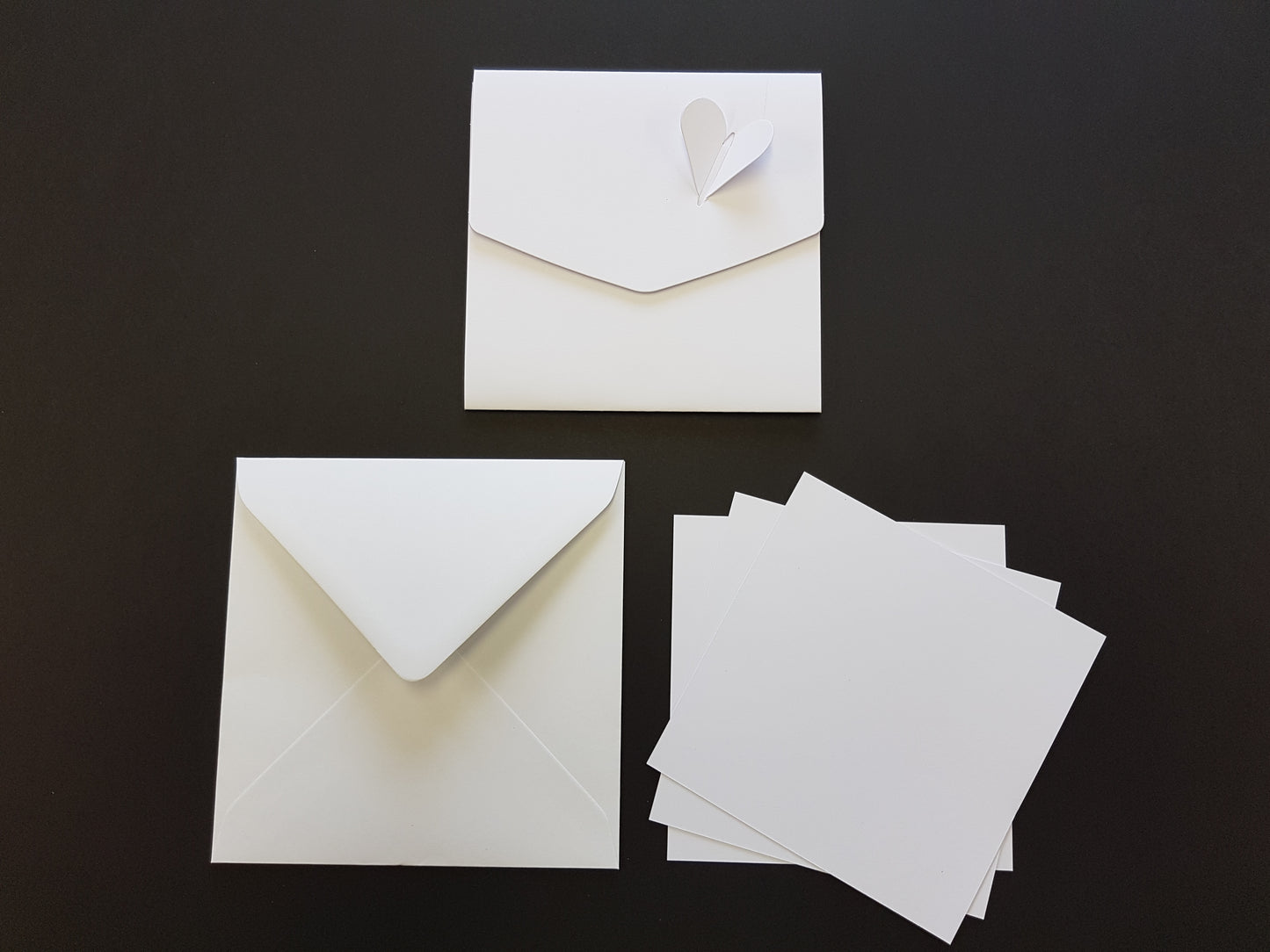 Luxury square Heart pocket fold wedding invite With White Envelopes