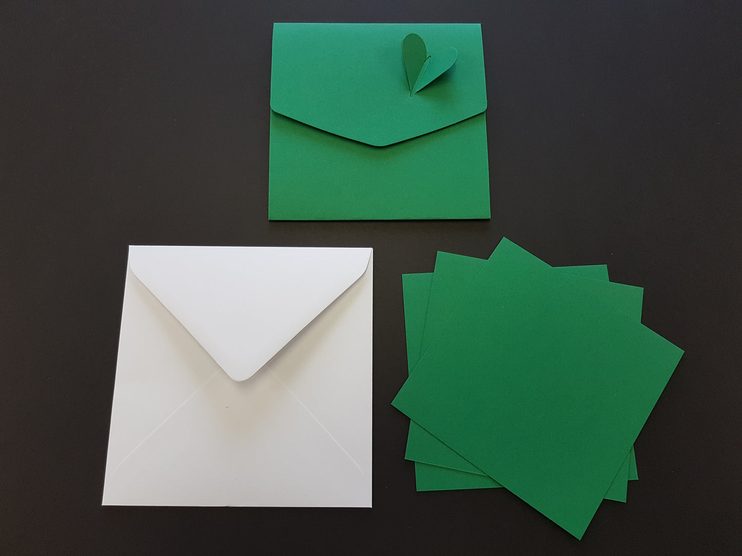 Luxury square Heart pocket fold wedding invite With White Envelopes