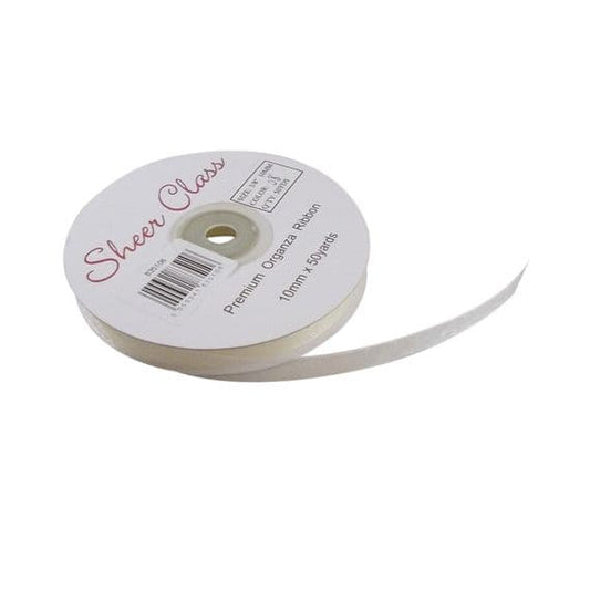 10mm Ivory Organza Ribbon