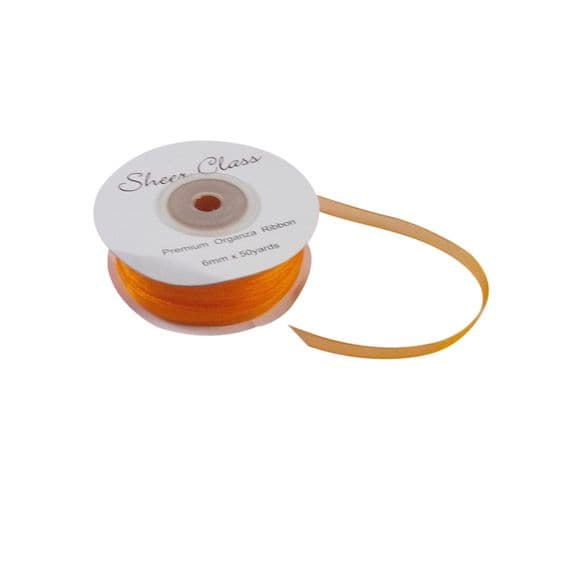 6mm Orange Luxury Organza Ribbon