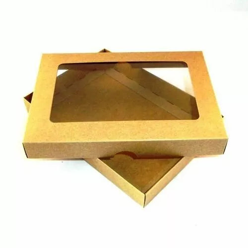 A6 Eco Friendly Recycled Kraft Wedding Invite / Greeting Card Boxes (APERTURE LID)