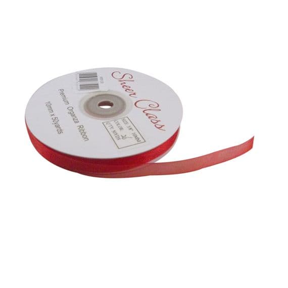 10mm Red Organza Ribbon