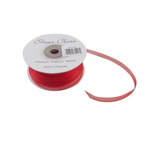 6mm Red Luxury Organza Ribbon