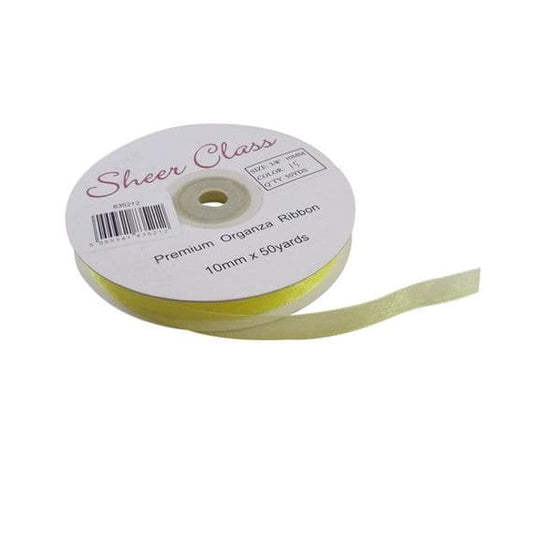 10mm Yellow Organza Ribbon