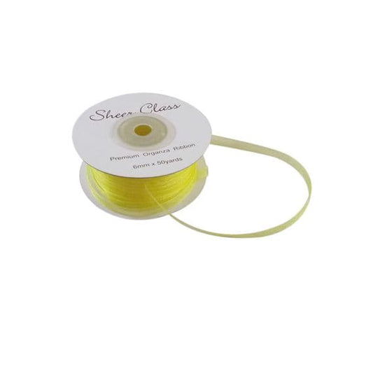 6mm Yellow Organza Ribbon